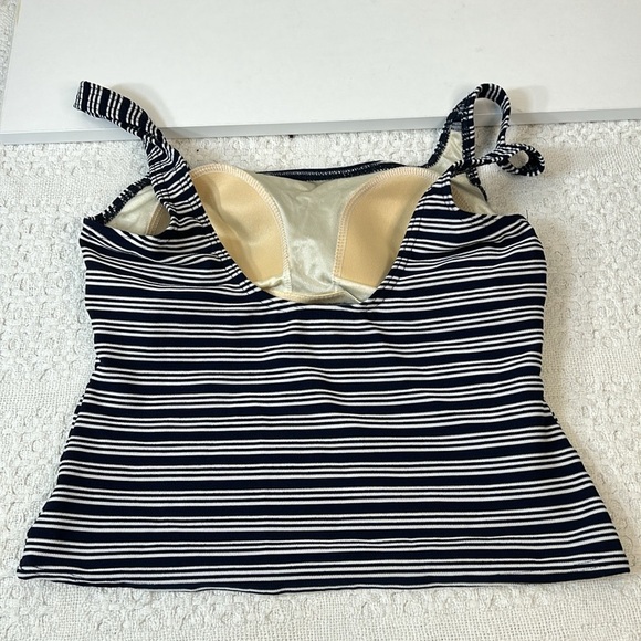 Baltex Striped Black and White Striped‎ Tankini  Top Size 10 - Picture 3 of 6